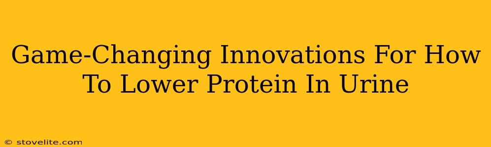 Game-Changing Innovations For How To Lower Protein In Urine