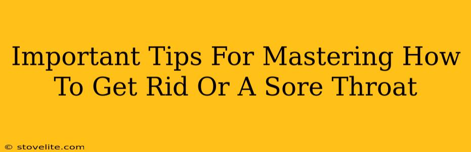 Important Tips For Mastering How To Get Rid Or A Sore Throat