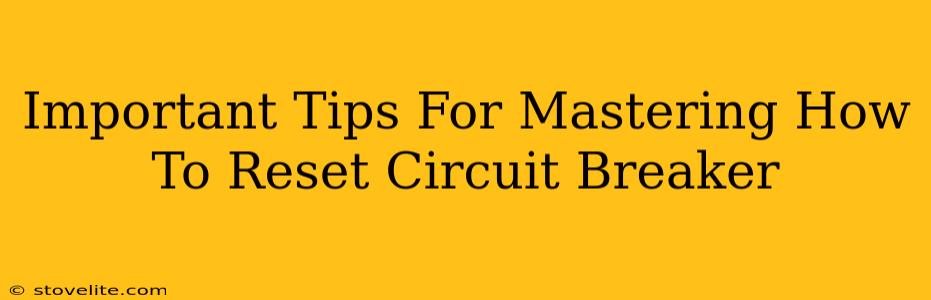 Important Tips For Mastering How To Reset Circuit Breaker