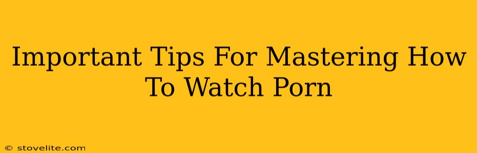 Important Tips For Mastering How To Watch Porn