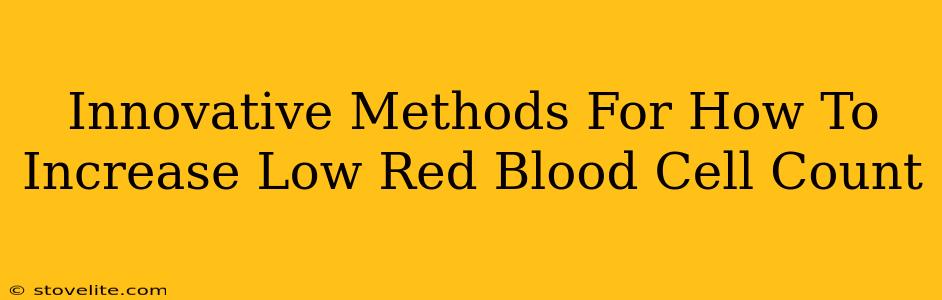 Innovative Methods For How To Increase Low Red Blood Cell Count