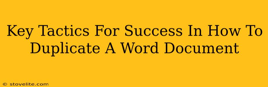 Key Tactics For Success In How To Duplicate A Word Document