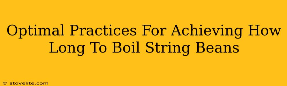 Optimal Practices For Achieving How Long To Boil String Beans