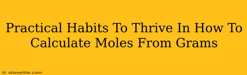 Practical Habits To Thrive In How To Calculate Moles From Grams