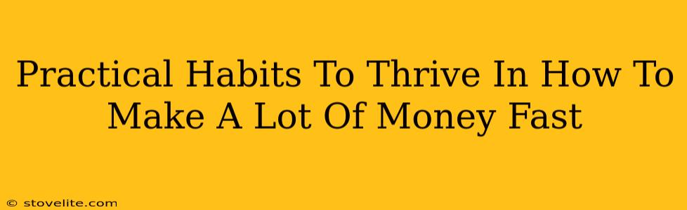 Practical Habits To Thrive In How To Make A Lot Of Money Fast