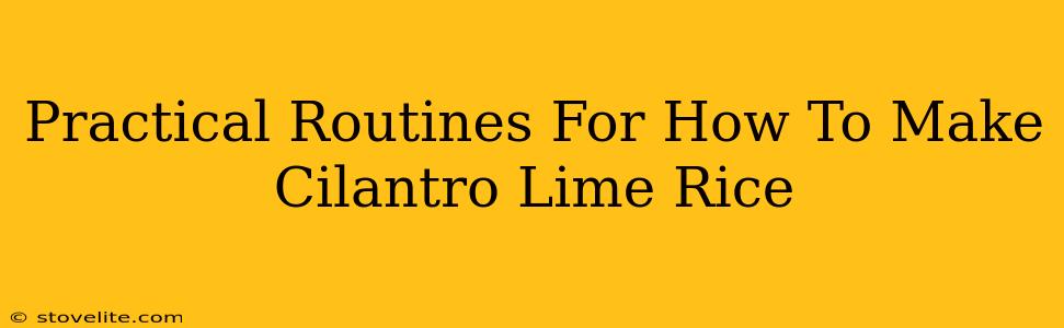 Practical Routines For How To Make Cilantro Lime Rice