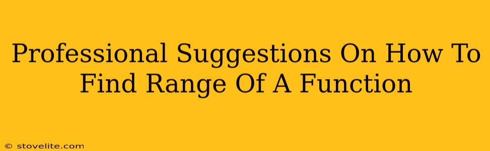 Professional Suggestions On How To Find Range Of A Function