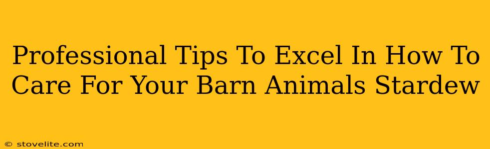 Professional Tips To Excel In How To Care For Your Barn Animals Stardew