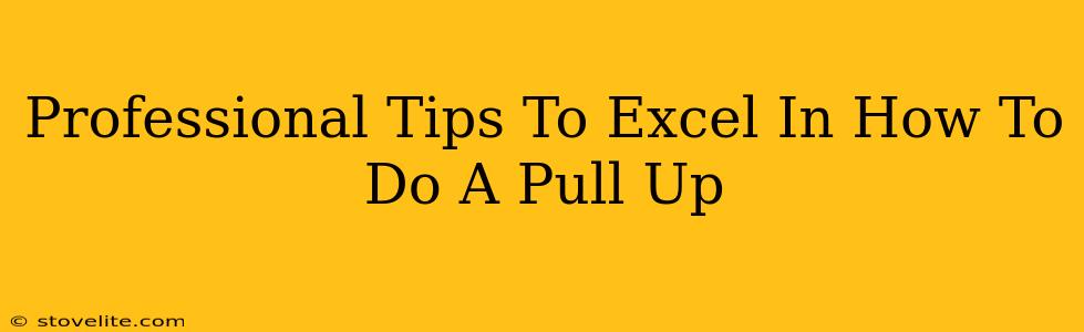 Professional Tips To Excel In How To Do A Pull Up