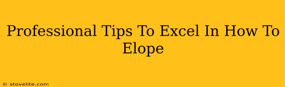 Professional Tips To Excel In How To Elope