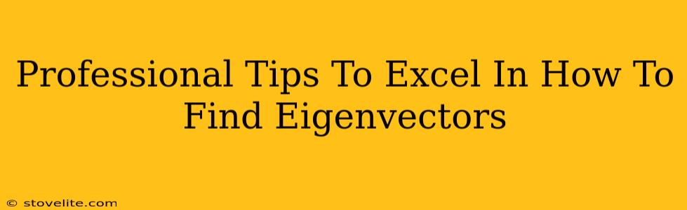 Professional Tips To Excel In How To Find Eigenvectors