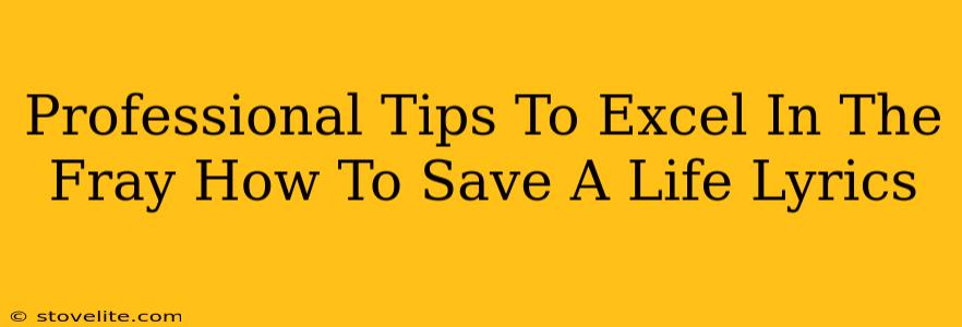 Professional Tips To Excel In The Fray How To Save A Life Lyrics