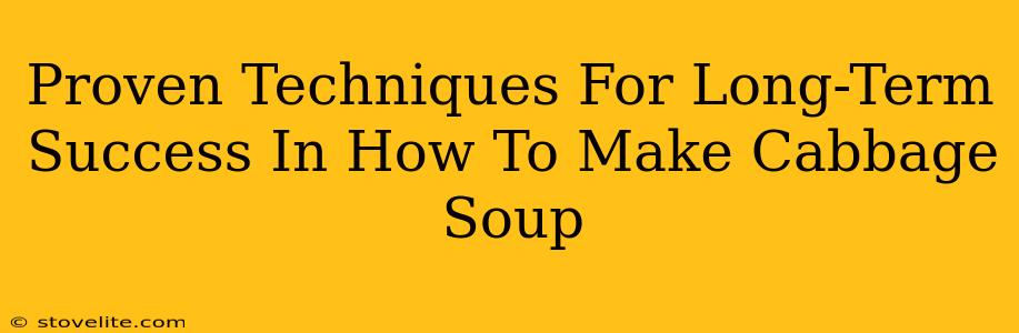 Proven Techniques For Long-Term Success In How To Make Cabbage Soup