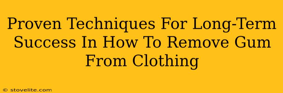 Proven Techniques For Long-Term Success In How To Remove Gum From Clothing