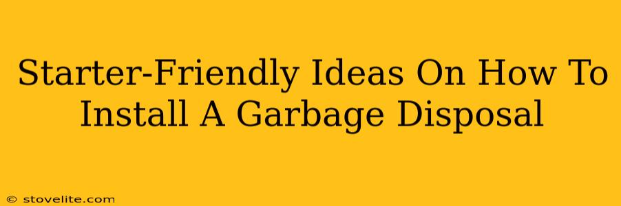 Starter-Friendly Ideas On How To Install A Garbage Disposal