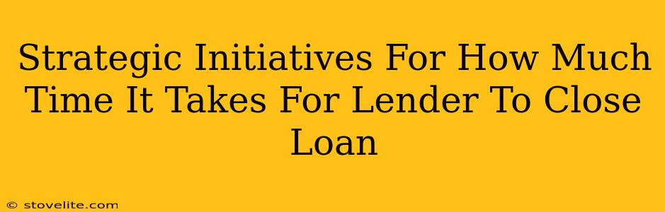 Strategic Initiatives For How Much Time It Takes For Lender To Close Loan