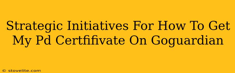 Strategic Initiatives For How To Get My Pd Certfifivate On Goguardian