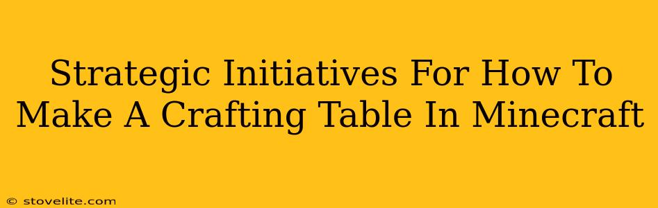 Strategic Initiatives For How To Make A Crafting Table In Minecraft