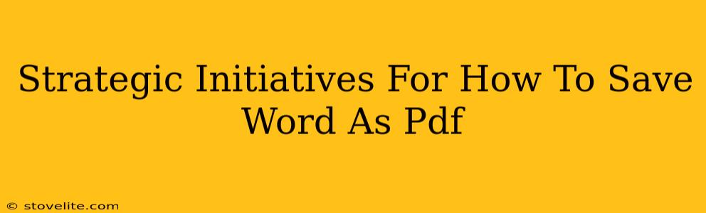 Strategic Initiatives For How To Save Word As Pdf