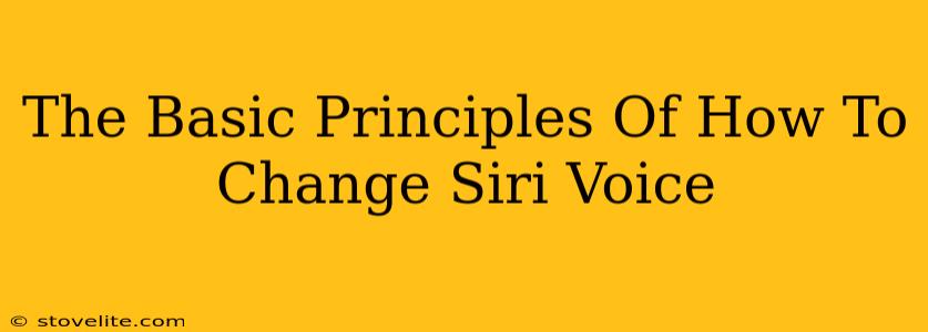 The Basic Principles Of How To Change Siri Voice