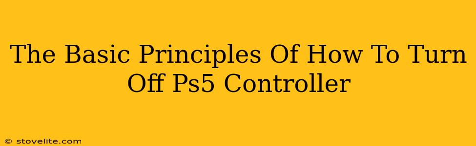 The Basic Principles Of How To Turn Off Ps5 Controller