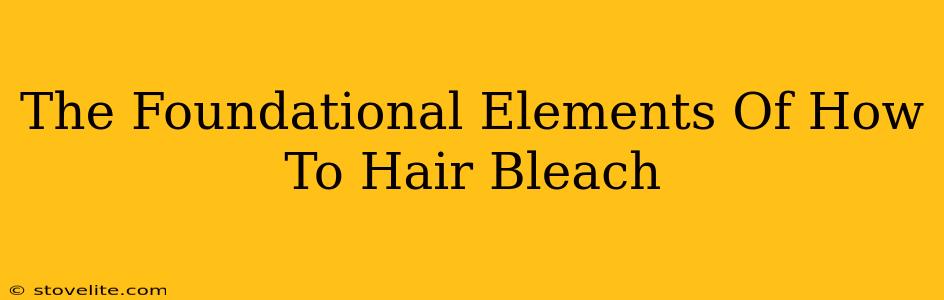 The Foundational Elements Of How To Hair Bleach