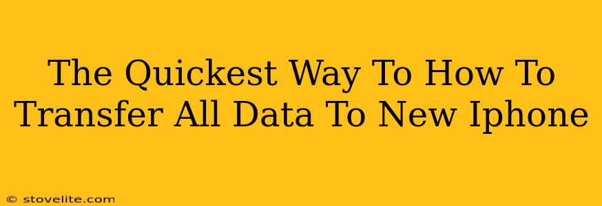 The Quickest Way To How To Transfer All Data To New Iphone