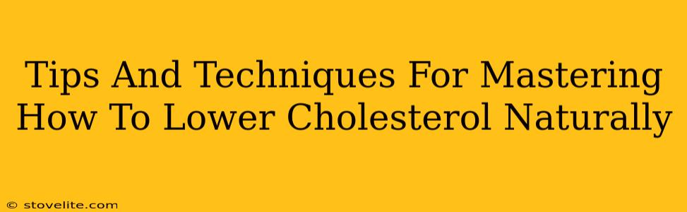 Tips And Techniques For Mastering How To Lower Cholesterol Naturally