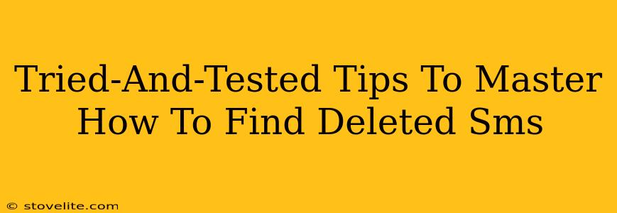 Tried-And-Tested Tips To Master How To Find Deleted Sms