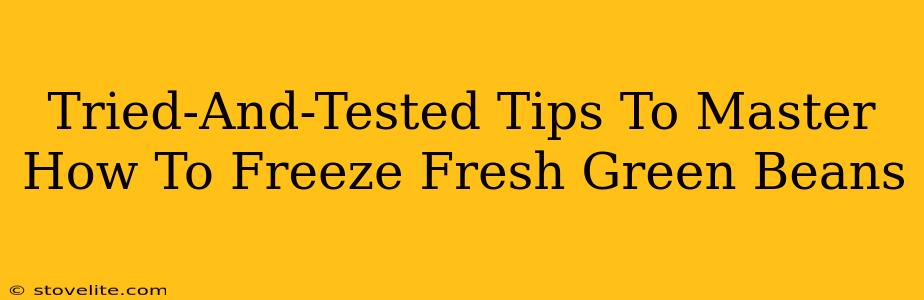 Tried-And-Tested Tips To Master How To Freeze Fresh Green Beans