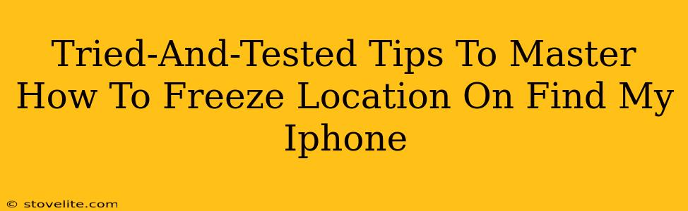 Tried-And-Tested Tips To Master How To Freeze Location On Find My Iphone