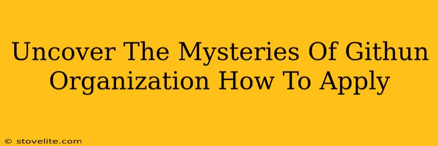 Uncover The Mysteries Of Githun Organization How To Apply