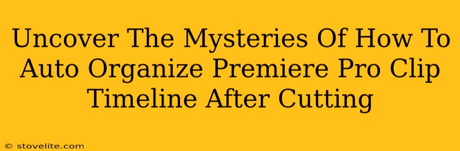 Uncover The Mysteries Of How To Auto Organize Premiere Pro Clip Timeline After Cutting