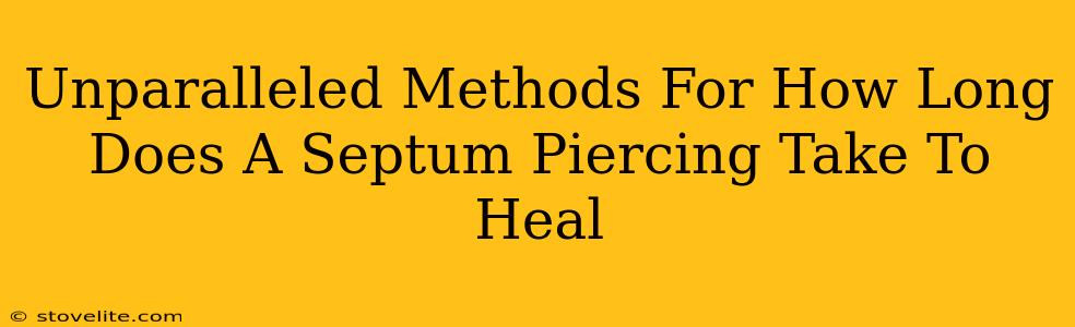 Unparalleled Methods For How Long Does A Septum Piercing Take To Heal