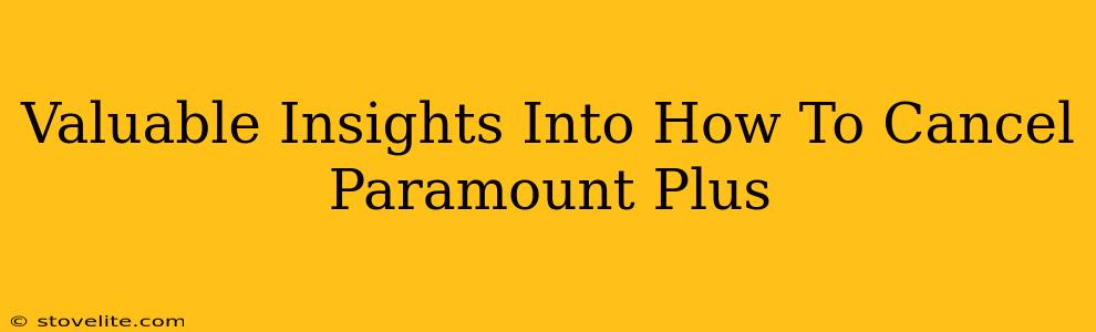 Valuable Insights Into How To Cancel Paramount Plus