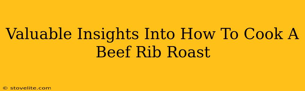 Valuable Insights Into How To Cook A Beef Rib Roast