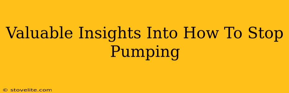 Valuable Insights Into How To Stop Pumping