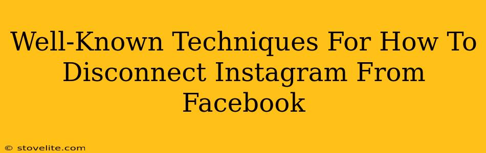 Well-Known Techniques For How To Disconnect Instagram From Facebook